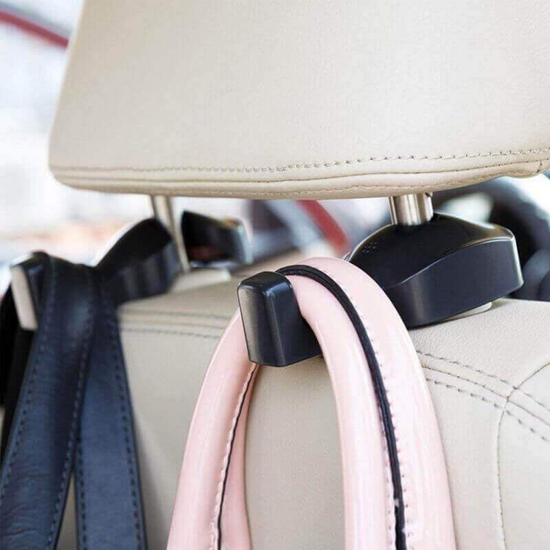 Car Vehicle Seat Headrest Hook Hanger Storage Organizer Handbags Bottle  Black